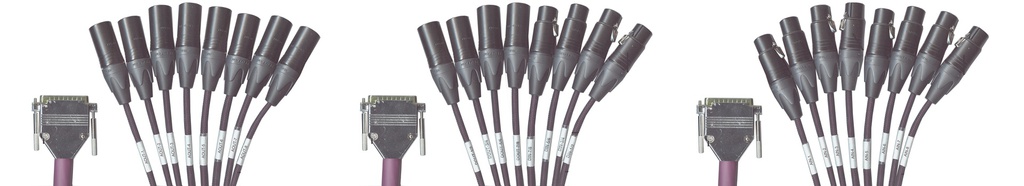 8 Chan. DB25-XLR 3 Snakes Bundle