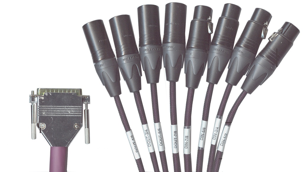 8Ch. DB25 - XLR High Performance Digital AES/EBU Snake 6FT